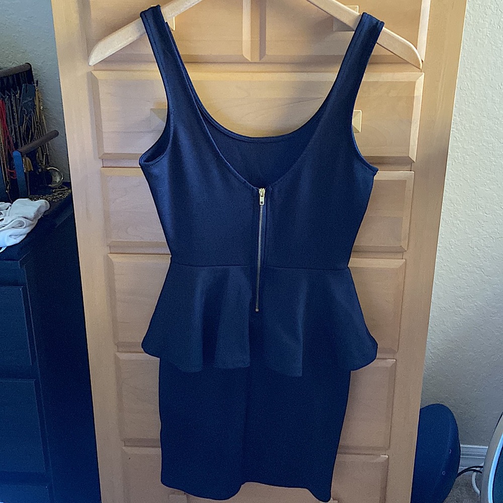 Black peplum Mini Dress